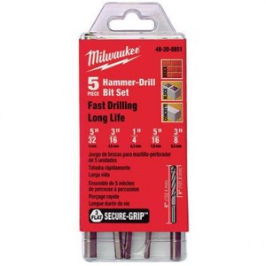 48-20-8851 /   48-20-8851 3-Flat Secure-Grip™ Hammer Drill Bit Set (5 PC) Milwaukee