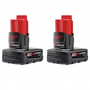 Pack de deux batteries Milwaukee M12 REDLITHIUM™ XC 3AH